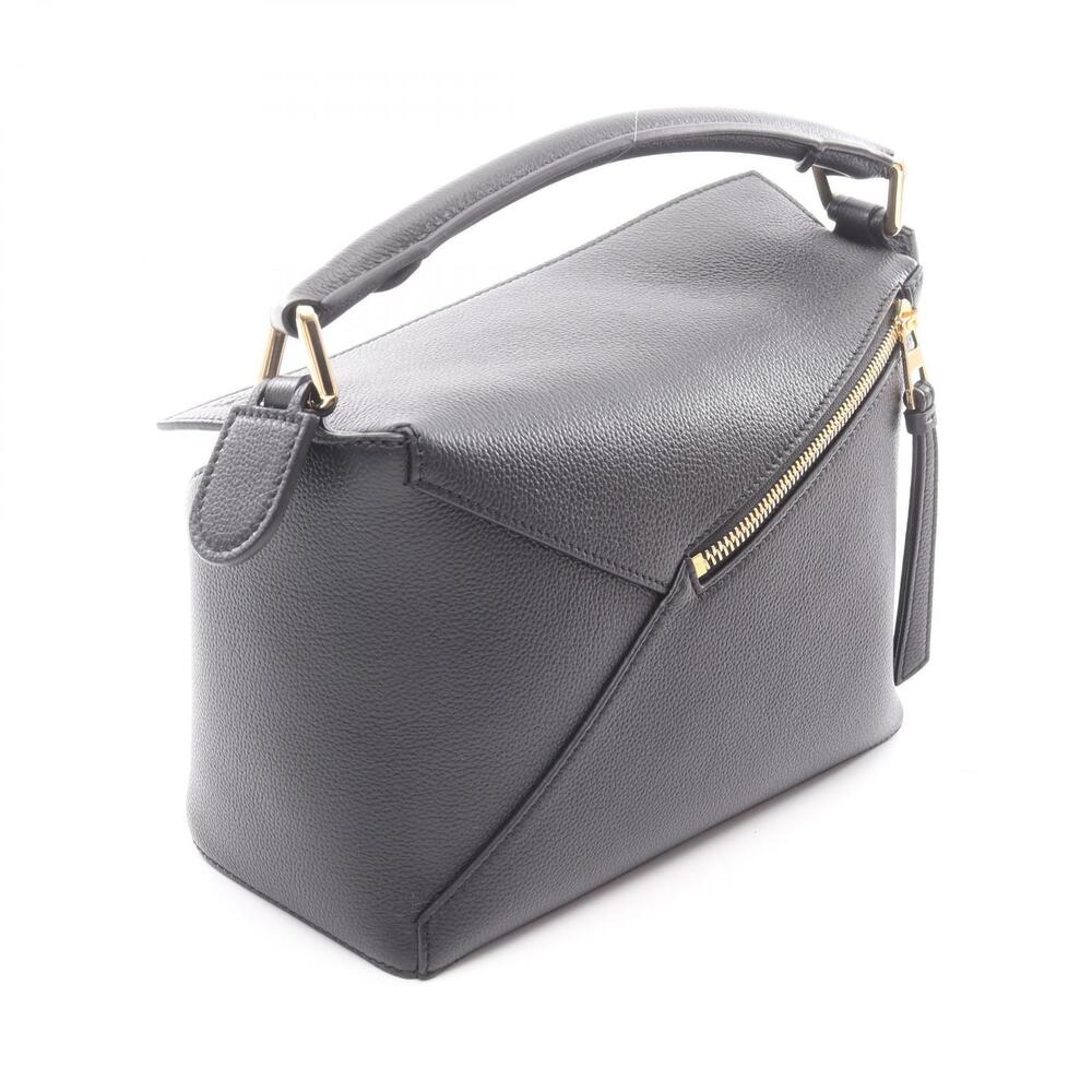 Loewe Leather Handbag Puzzle Black